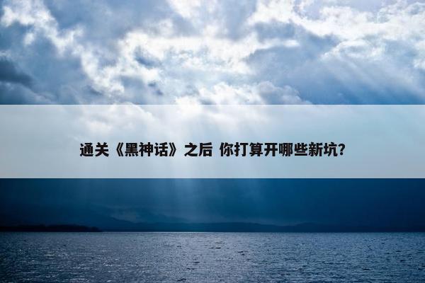 通关《黑神话》之后 你打算开哪些新坑？