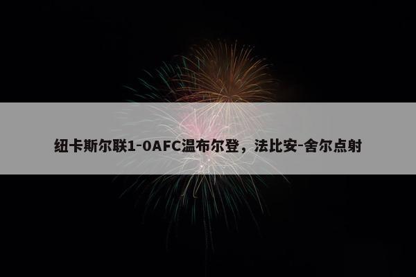 纽卡斯尔联1-0AFC温布尔登，法比安-舍尔点射