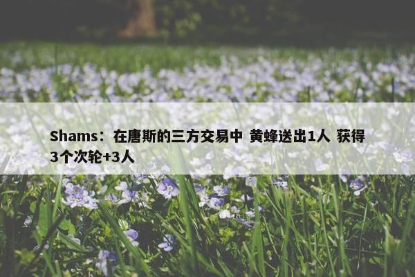 Shams：在唐斯的三方交易中 黄蜂送出1人 获得3个次轮+3人