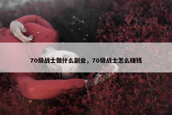 70级战士做什么副业，70级战士怎么赚钱