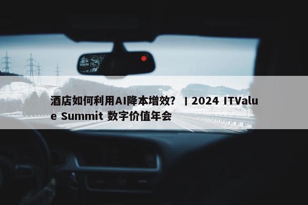 酒店如何利用AI降本增效？丨2024 ITValue Summit 数字价值年会