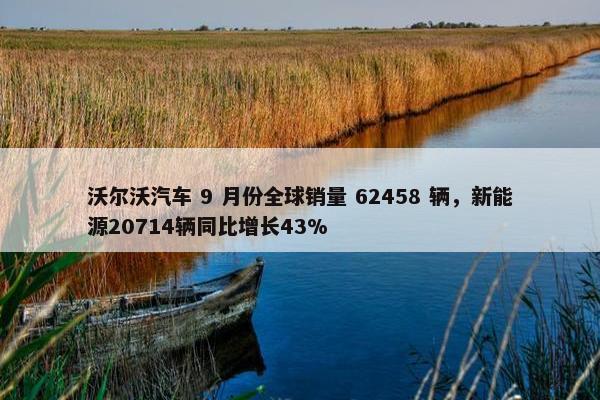 沃尔沃汽车 9 月份全球销量 62458 辆，新能源20714辆同比增长43%