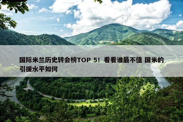 国际米兰历史转会榜TOP 5！看看谁最不值 国米的引援水平如何