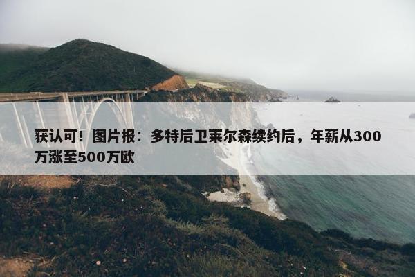 获认可！图片报：多特后卫莱尔森续约后，年薪从300万涨至500万欧