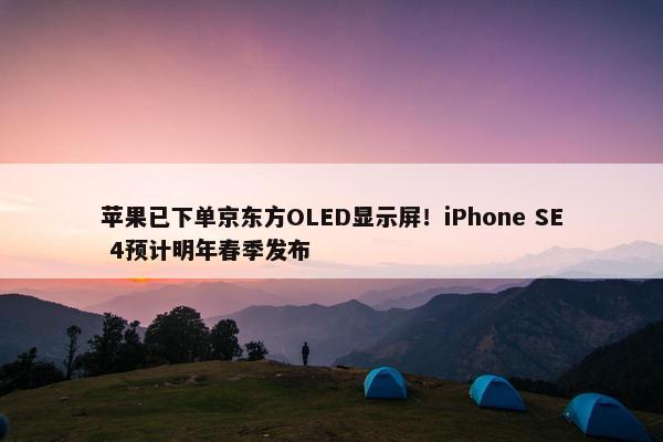 苹果已下单京东方OLED显示屏！iPhone SE 4预计明年春季发布