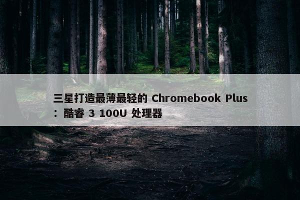 三星打造最薄最轻的 Chromebook Plus：酷睿 3 100U 处理器