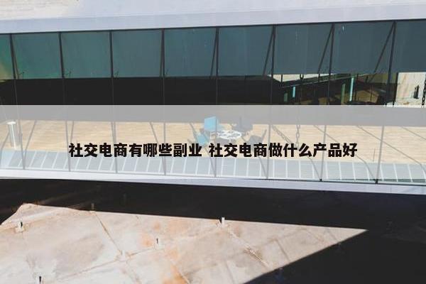 社交电商有哪些副业 社交电商做什么产品好