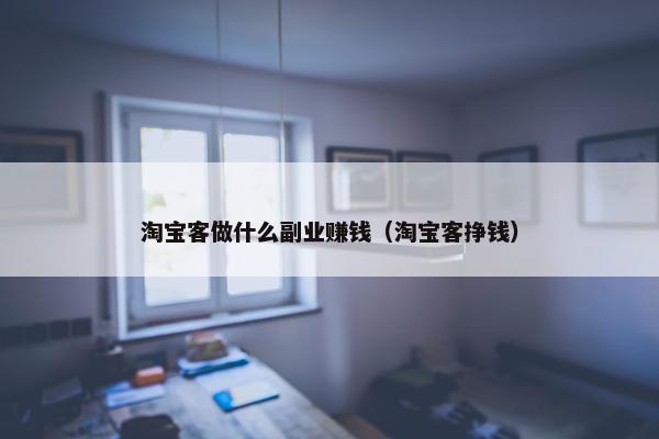 淘宝客做什么副业赚钱（淘宝客挣钱）