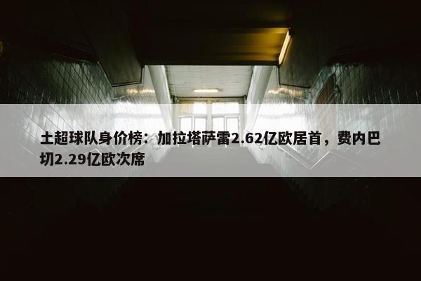 土超球队身价榜：加拉塔萨雷2.62亿欧居首，费内巴切2.29亿欧次席