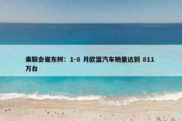 乘联会崔东树：1-8 月欧盟汽车销量达到 811 万台