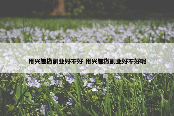 用兴趣做副业好不好 用兴趣做副业好不好呢