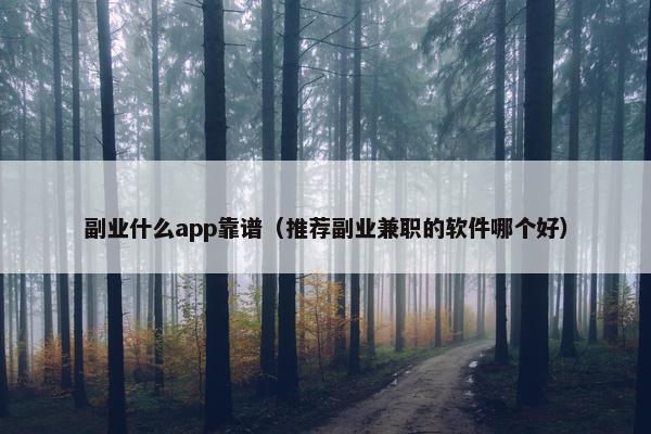 副业什么app靠谱（推荐副业兼职的软件哪个好）