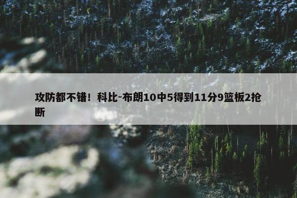 攻防都不错！科比-布朗10中5得到11分9篮板2抢断